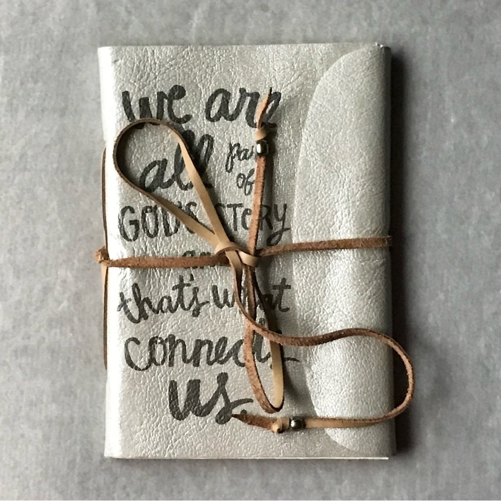 Altar'd State Silver Journal with Tan Tie